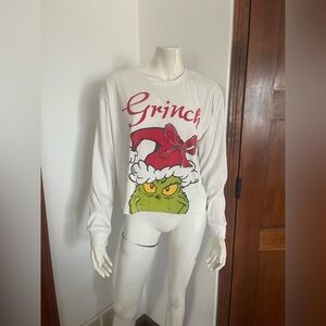 *Crop Top* Grinch White Long Sleeve Women's Tee